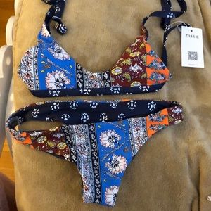 Zaful printed reversible bikini